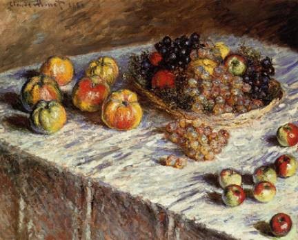 Claude Monet, Still Life with Apples and Grapes, 1880, oil on canvas. The Art Institute of Chicago.